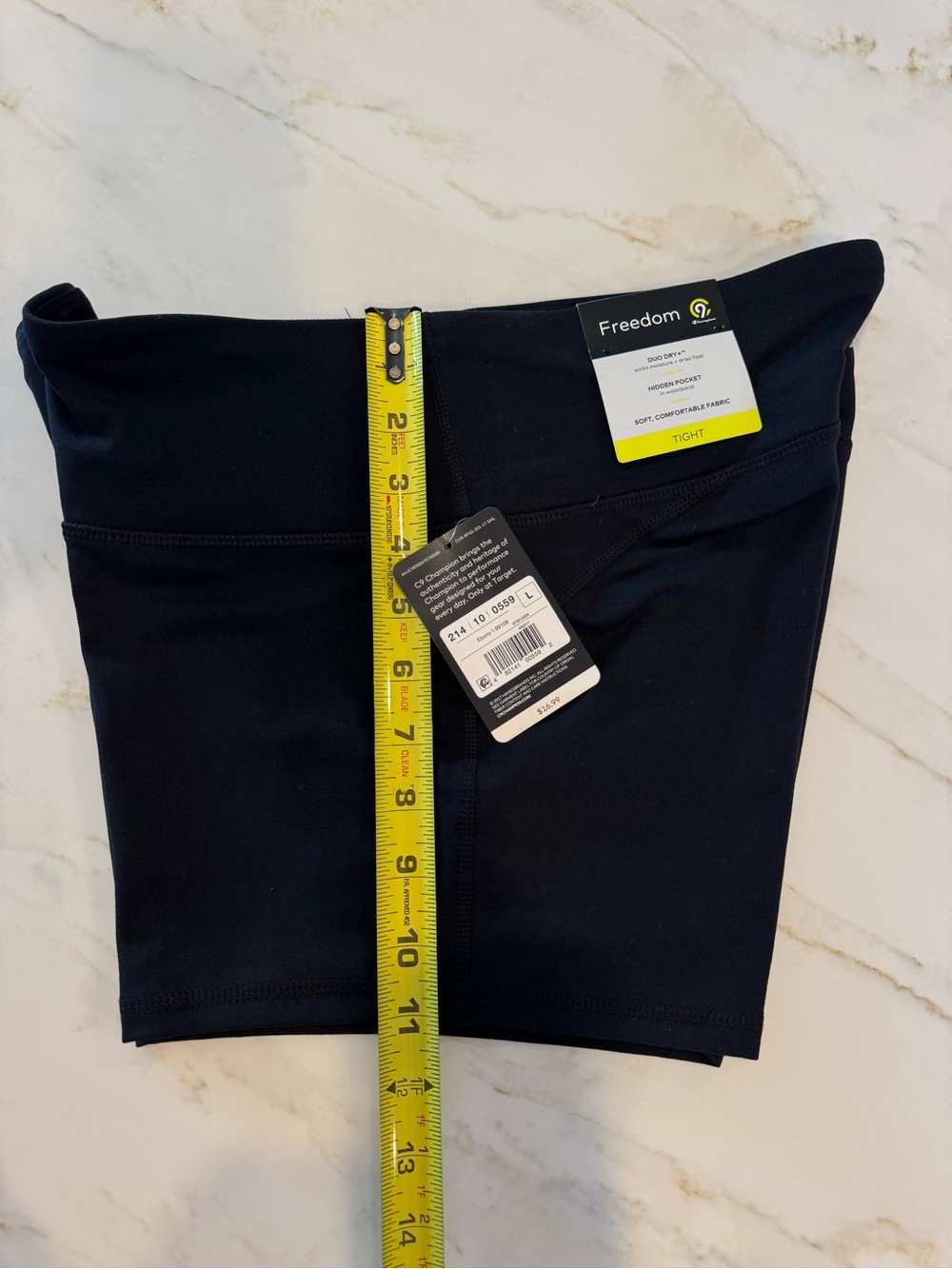 NWT C9 Champion Black Women Bike Shorts Sz Large Athletic Workout Yoga - Picture 8 of 9
